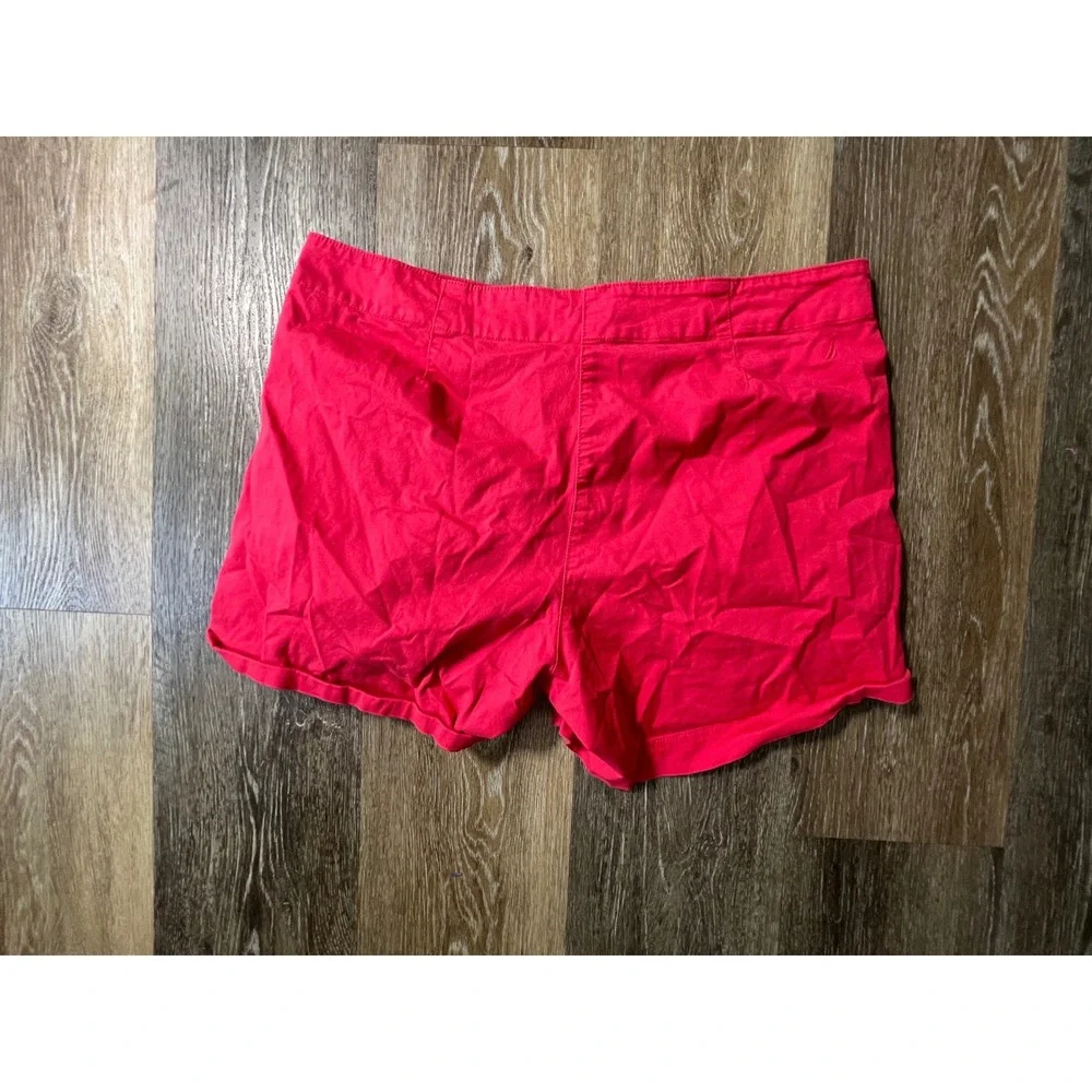 Nautica Shorts Women 12 Pink Cotton Blend Stretch Casual Chino Summer Flat Front